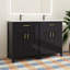 Ensemble de meuble-lavabo moderne 48 po avec lavabo en céramique, meuble de rangement équipé d'un tiroir rabattable et de tablettes à deux niveaux-68489946