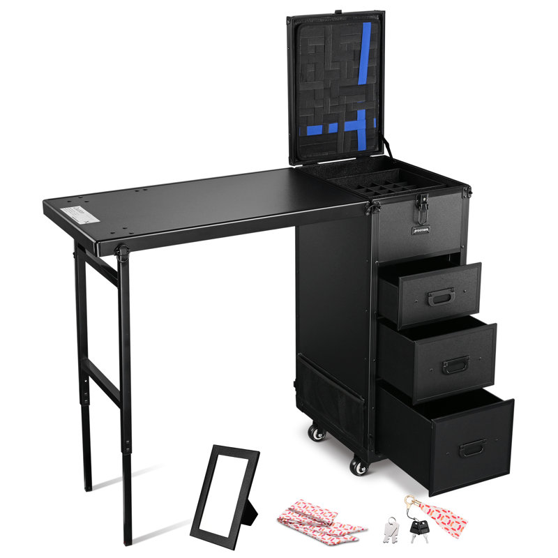 FlexiMod Black Mobile Makeup and Manicure Workstation