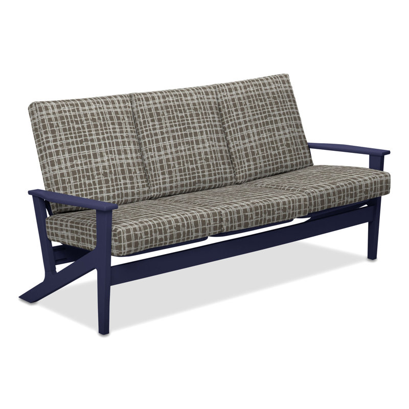 Chrisa 74.5'' Wide Patio Sofa with Cushions, Marais Dove, Beachwood