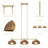 3-light 41"W Polished Brass Modern Dome Linear Pendant with Hand-woven Rattan Lampshade for Dining Room or Kitchen Island-1481996027