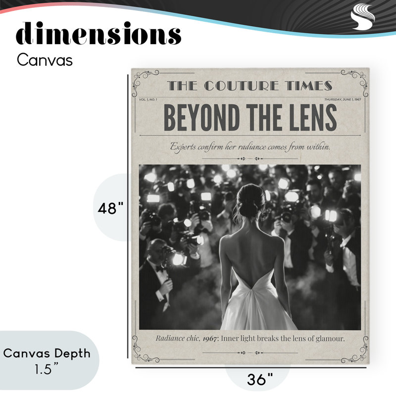Toile du magazine The Couture Times, design par A Barefoot Stylist, H 48 po x l 36 po