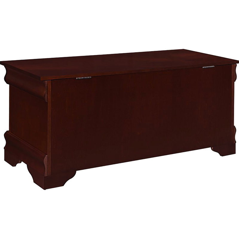Commode brune chaleureuse au style classique, doublée pour garder les couvertures douces et sèches, idéale pour la chambre d'amis, avec une finition de 20 po x 47 po x 17 po, des éléments élégants au design simple, un rangement pour souvenirs en lin