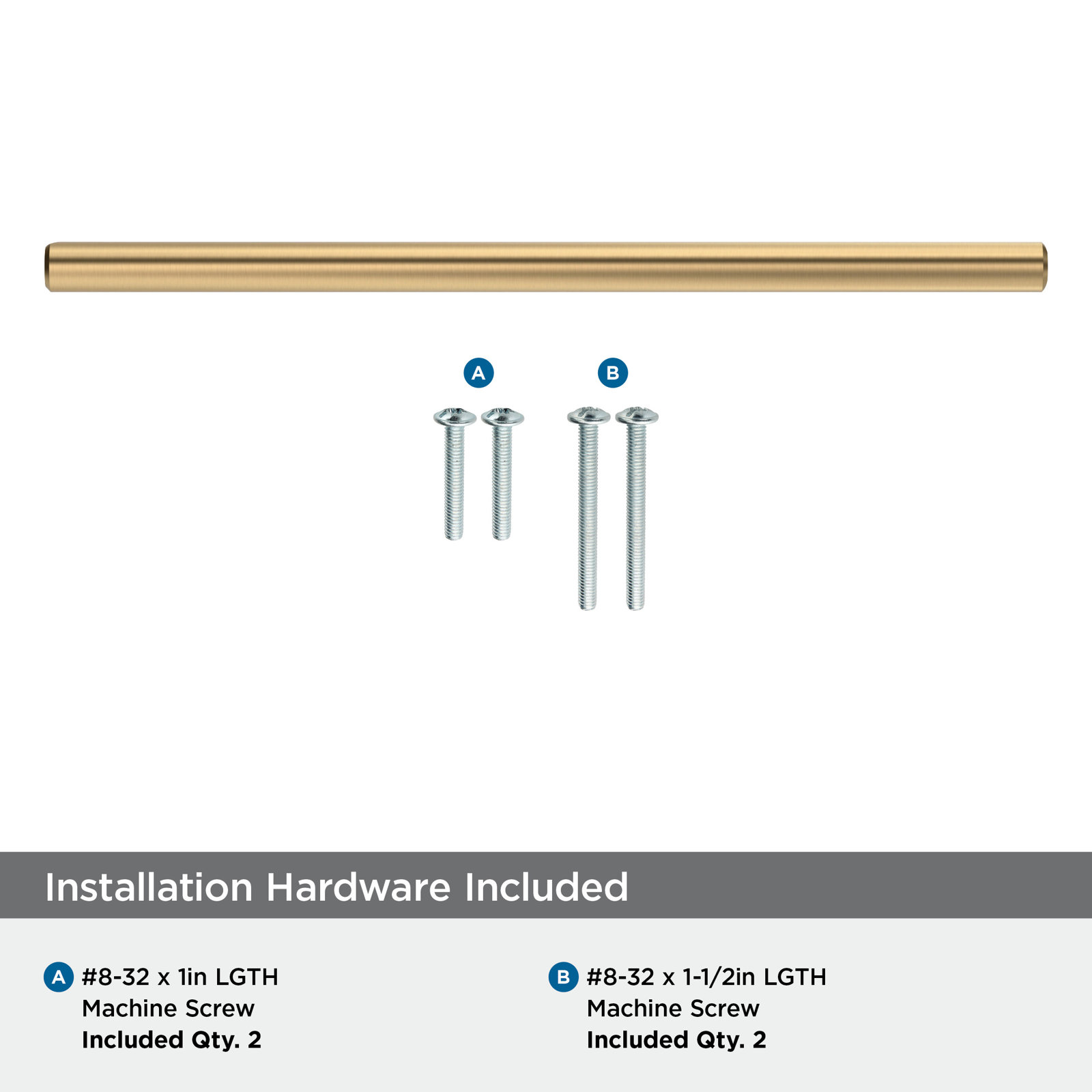 Bar Pulls Cabinet Pull, Gold, 7", 1