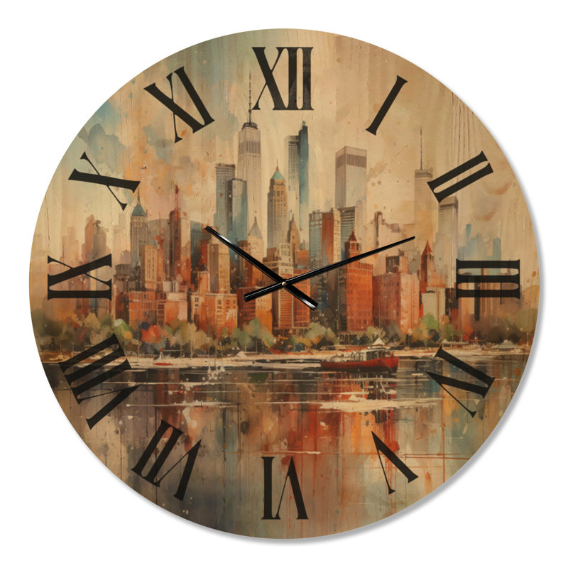 Horloge murale en bois rétro, Oversized
