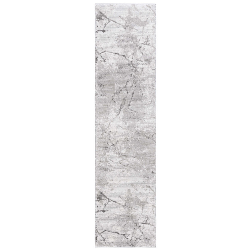 Tapis gris tissé à la machine, Tapis de couloir 2 pi x 8 pi
