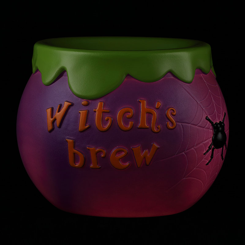 14 in. Cauldron Lit Blow Mold Candy Bowl - Thumbnail 5