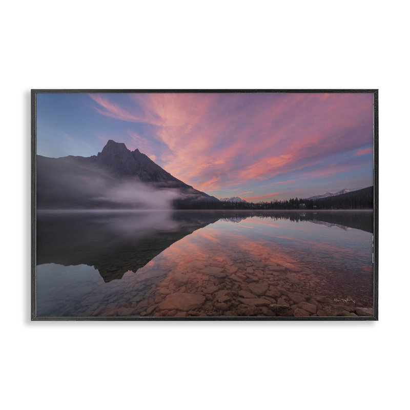  «Emerald Lake Sunset», estampe numérique par Alan Majchrowicz, H 16 po x l 24 po, Giclée encadrée noir minuit