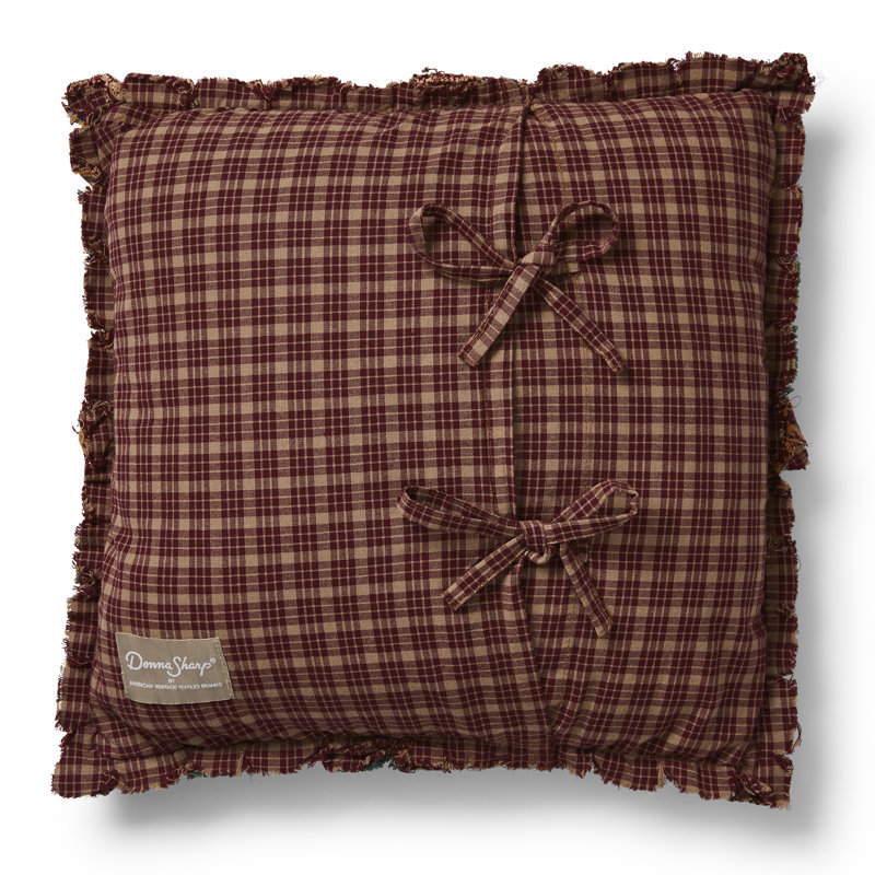 Rustic Multicolor Cotton Patchwork Square Throw Pillow