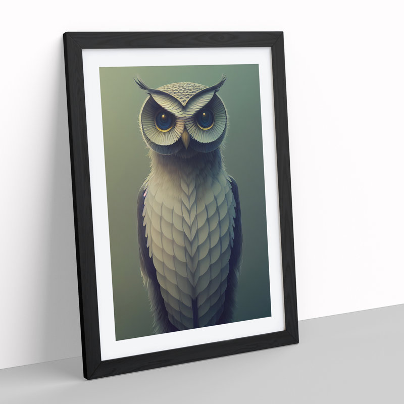 Incredible Owl - Single Picture Frame Print, 64cm H x 46cm W x 2cm D, Black Framed