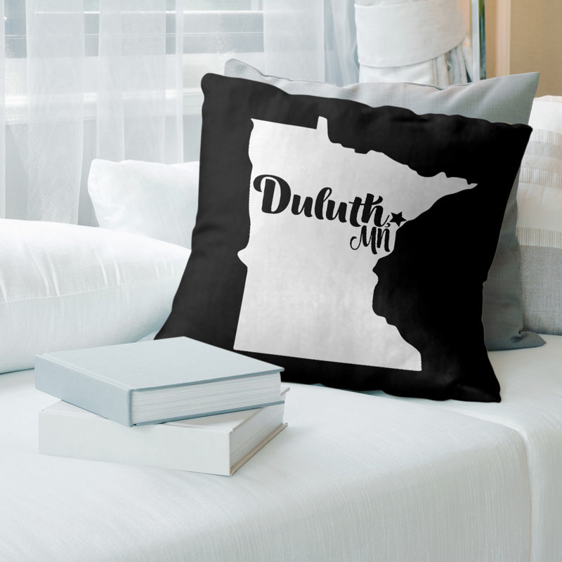 Coussin de minnesota duluth, Duluth, 14 po x 14 po, Noir