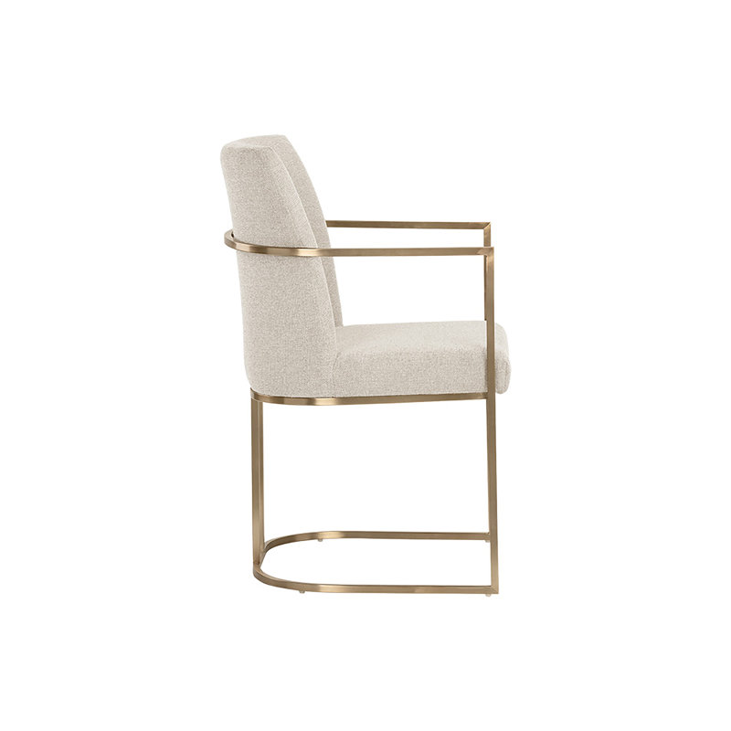 Caddo 18.5'' H Upholstered Armchair, Cream Performance Basketweave