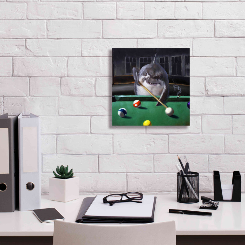 «Pool Shark» par Lucia Heffernan, reproduction sur toile tendue, H 12 po x l 12 po x P 0,75 po