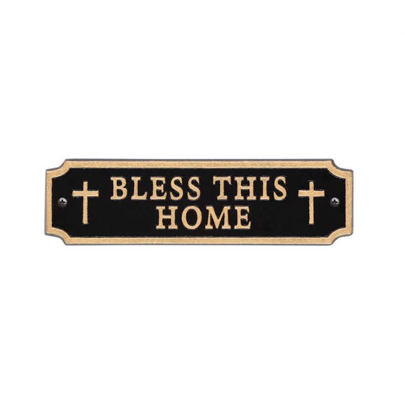 Plaque d'angle de porte coupée - Bless This Home / W / Cross