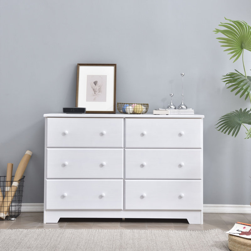 Commode double 6 tiroirs Isabela, Blanc