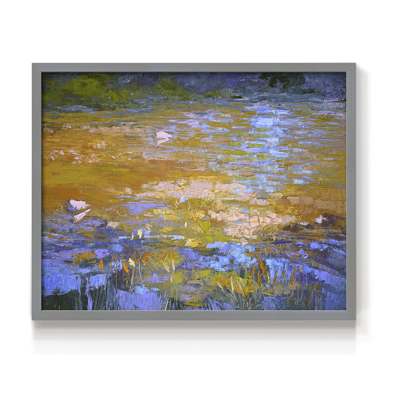 Été indien - reproduction encadrée - réversible, H 22 po x l 28 po, Gris