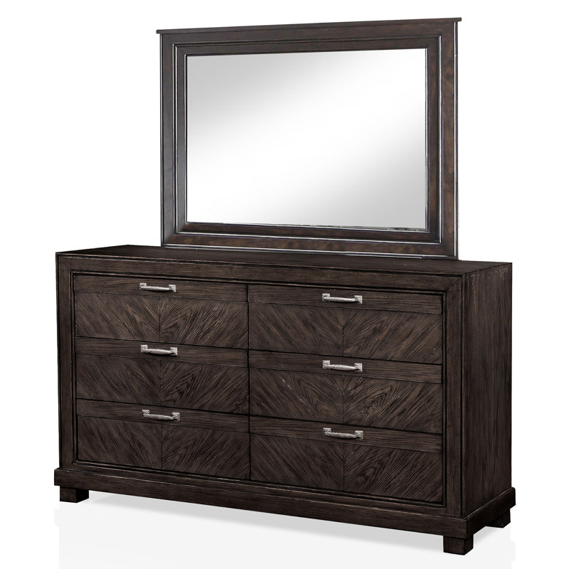 Commode double 6 tiroirs avec miroir Elcie