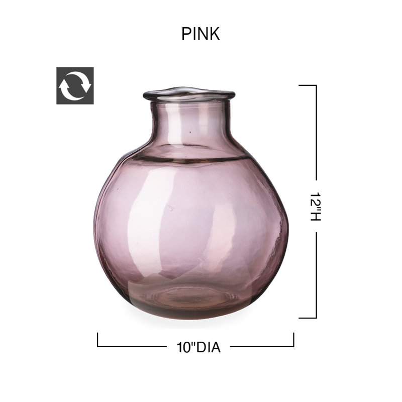 Zahrah Glass Table Vase, Pink
