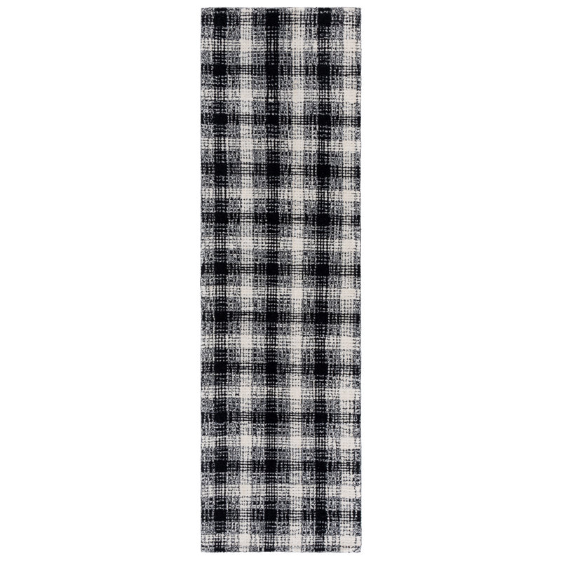 Genre 154 Hand Tufted Wool Pile Plaid Rug, Runner 2'3" x 8'