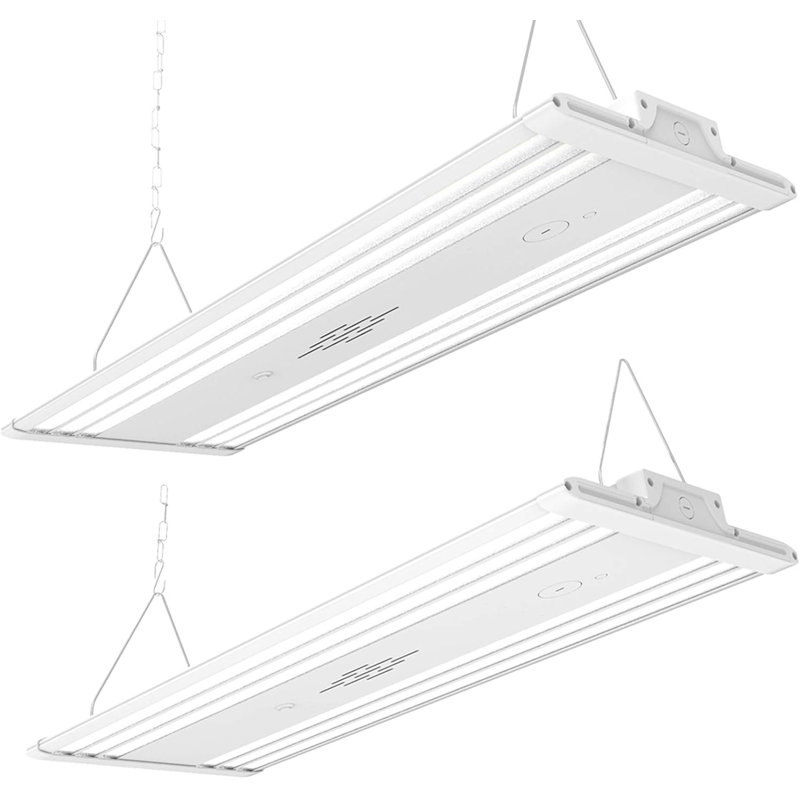 220W LED High Bay Light 2-Pack - 28,600LM 4FT Linear Warehouse Lighting, 1-10V Dimmable & 120-277V Compatible, UL Listed Fixture For Factories Workshops