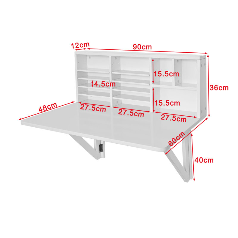 Sighwaldi 90cm Rectangular Folding Table, 76cm H x 90cm W x 48cm D