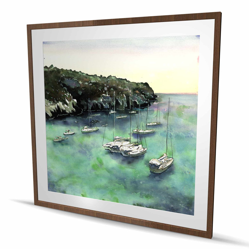 Bateaux à cala Macarella | Livingroom Marine, reproduction encadrée