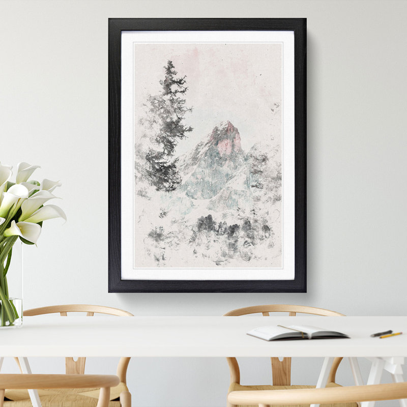 Mountain Peak - Picture Frame Painting Print, 63cm H x 45cm W x 2cm D, Black Framed