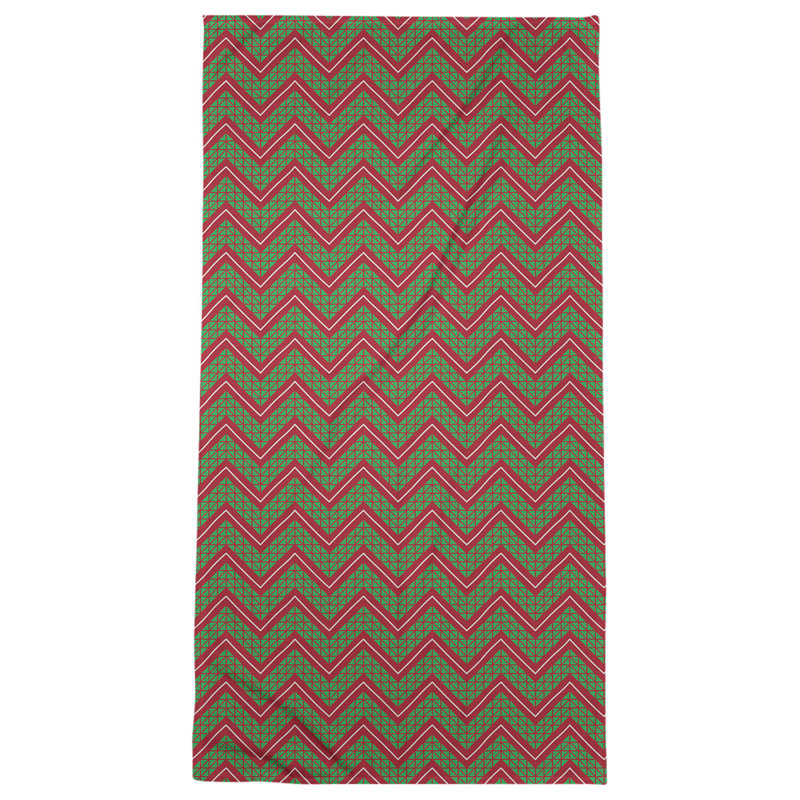 Bath Towel, Red/Green, Microfiber