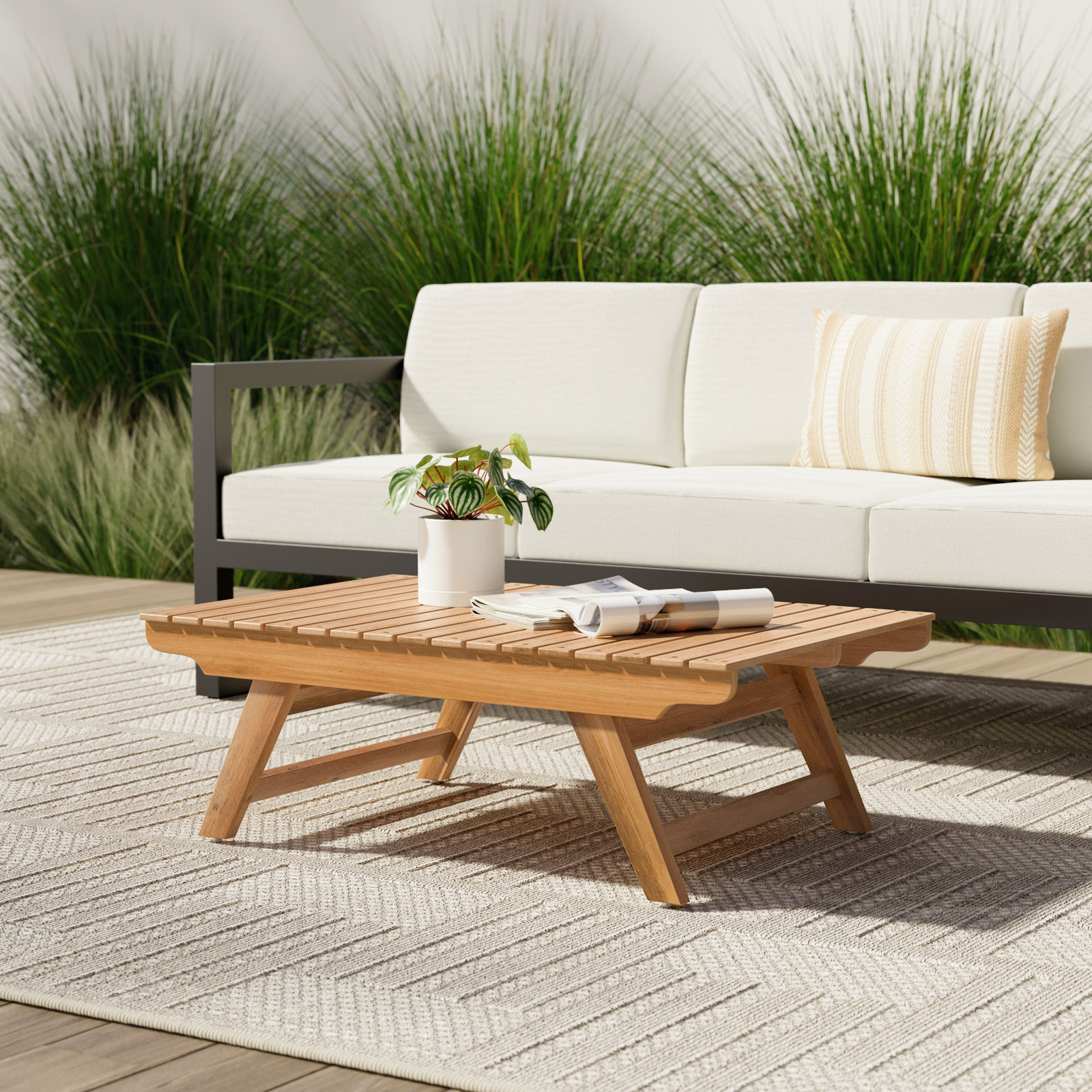 Bullock 37 " Acacia Patio Table, Teak