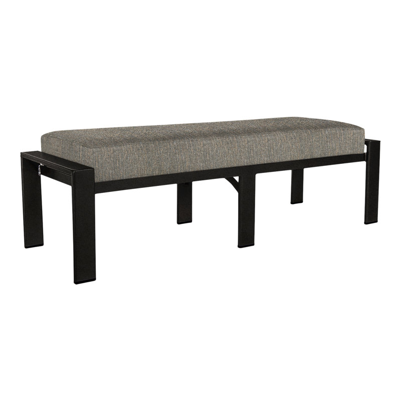 Studio Patio Bench, Carbon Black, Mainstreet Latte