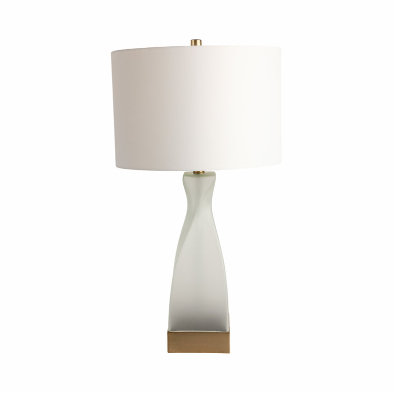 28" Casetta Glass Table Lamp, Clear/White
