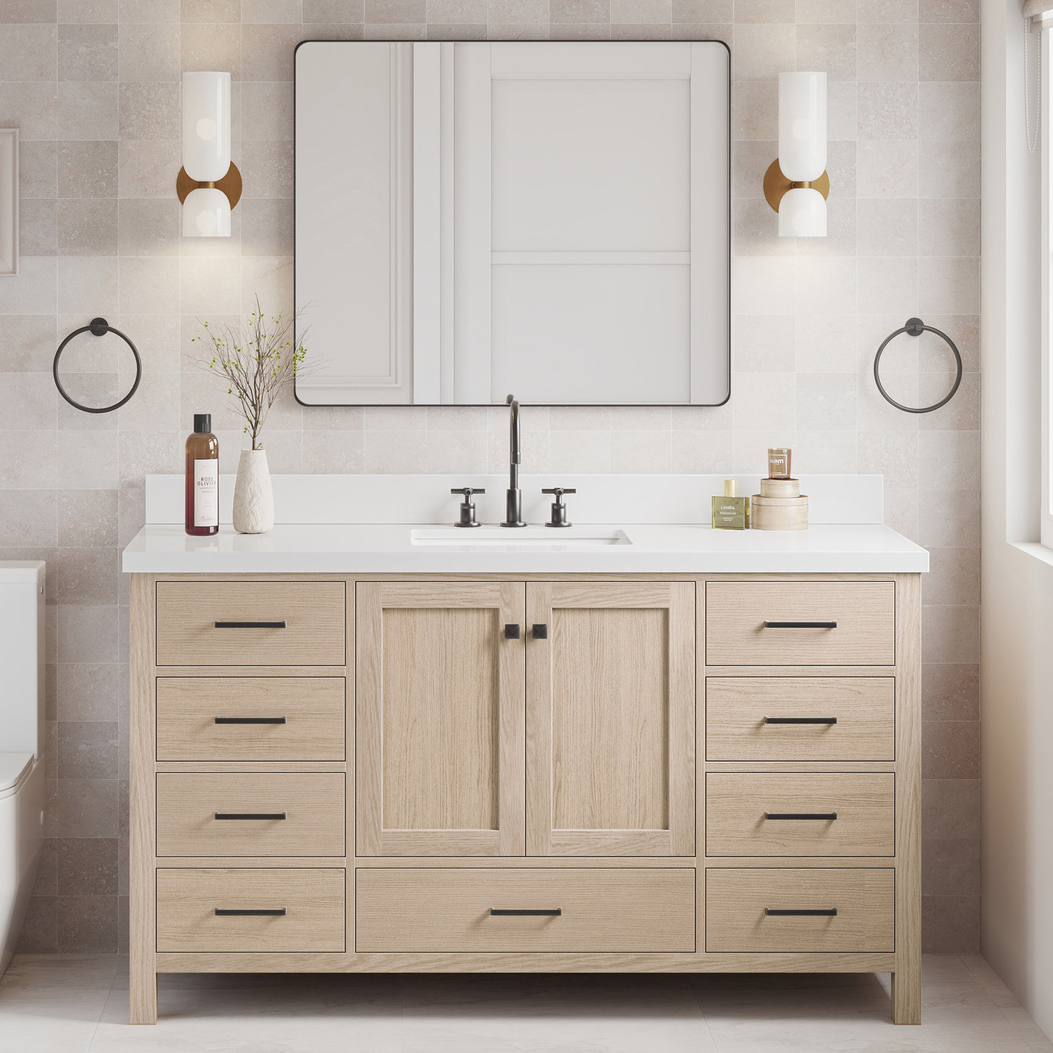 Ariel Bath ARIEL Cambridge 61 Single Sink Bathroom Vanity with Pure ...