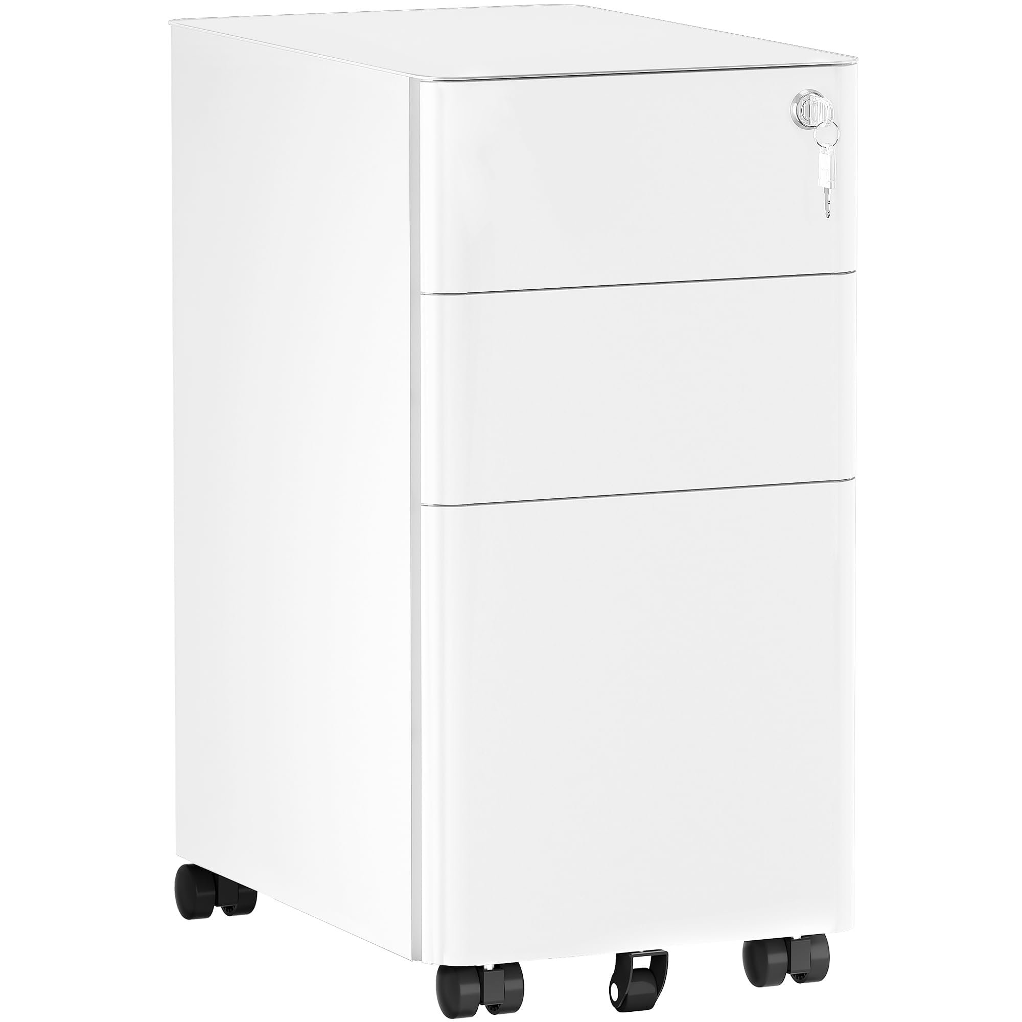 Slim File Rack Ivy Bronx Metal Filing Cabinet Office, Compact Portable Slim File ...