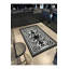 Tapis gris tissé à motif floral lavable Mosso-781337363