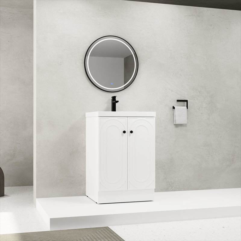 Armoire de salle de bain Modern, Blanc, 24"