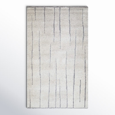 Keagan Abstract Handmade Tufted Wool Area Rug in Charcoal/Ivory/Brown