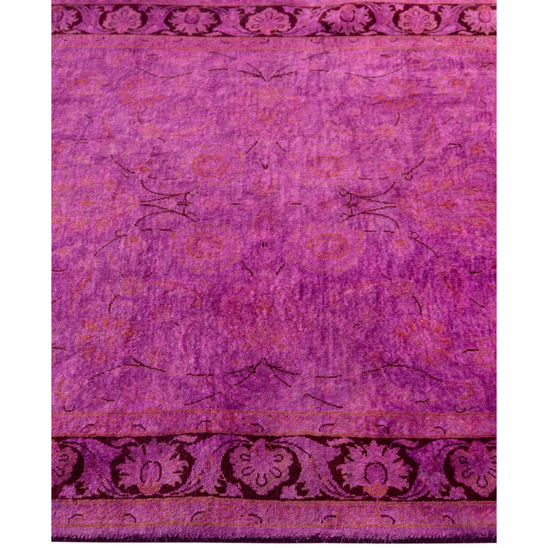 Overdyed Hand-Knotted Wool Modern-Contemporary Purple Area Rug 3' 2" x 5' 0"