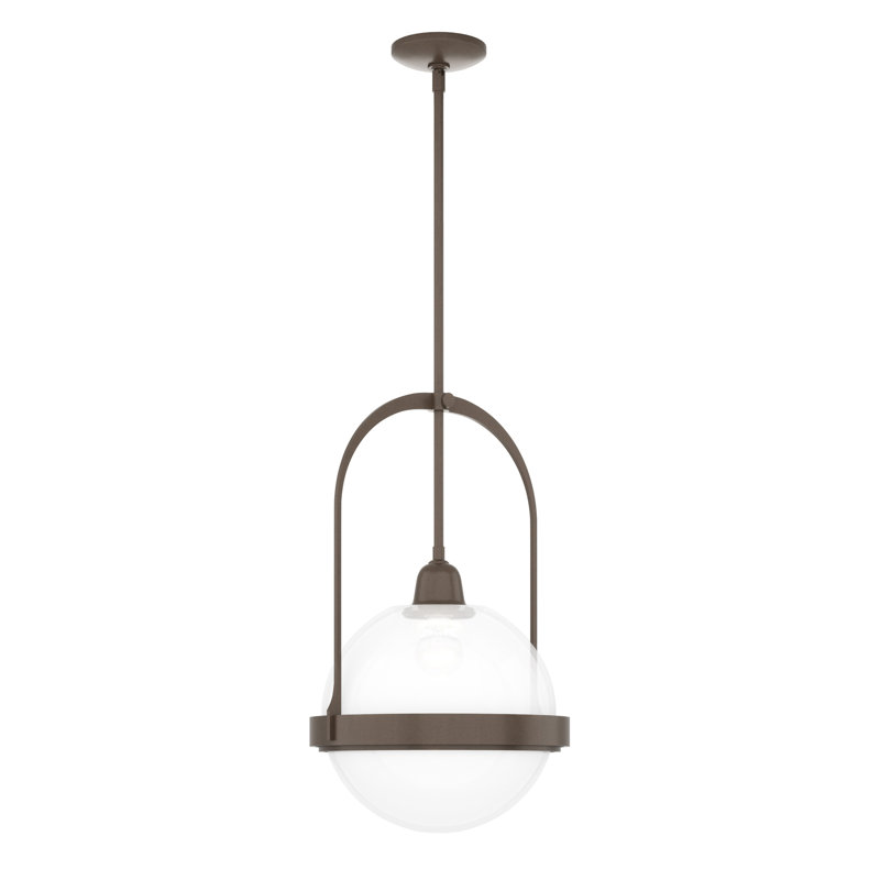 Atlas 1 - Light Single Globe Pendant, Bronze, Opaline Glass