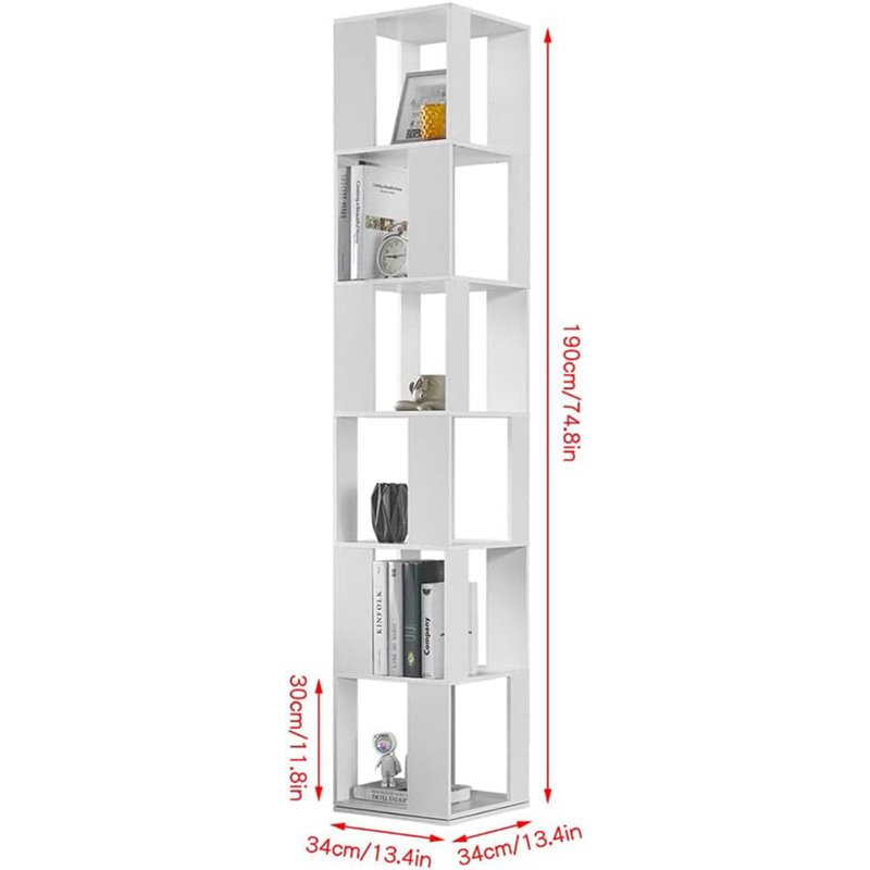 190cm H x 34cm W Bookcase, White