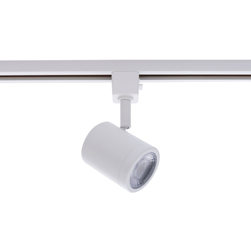 Sleek White 12-Light LED Track Head with Clear Glass Lens