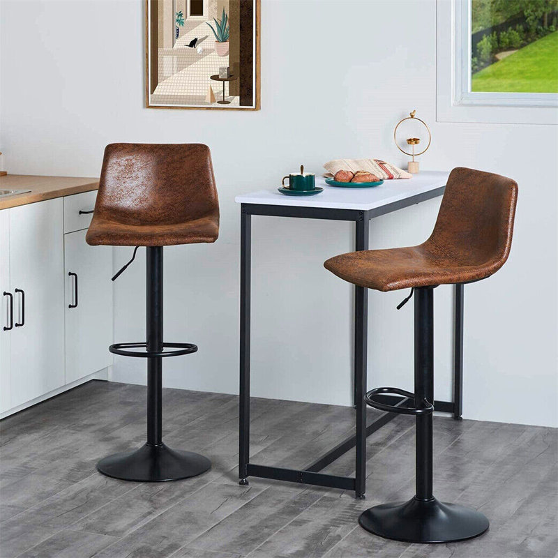 Wardsboro Swivel Upholstered Adjustable Height Counter Stool with Metal Frame