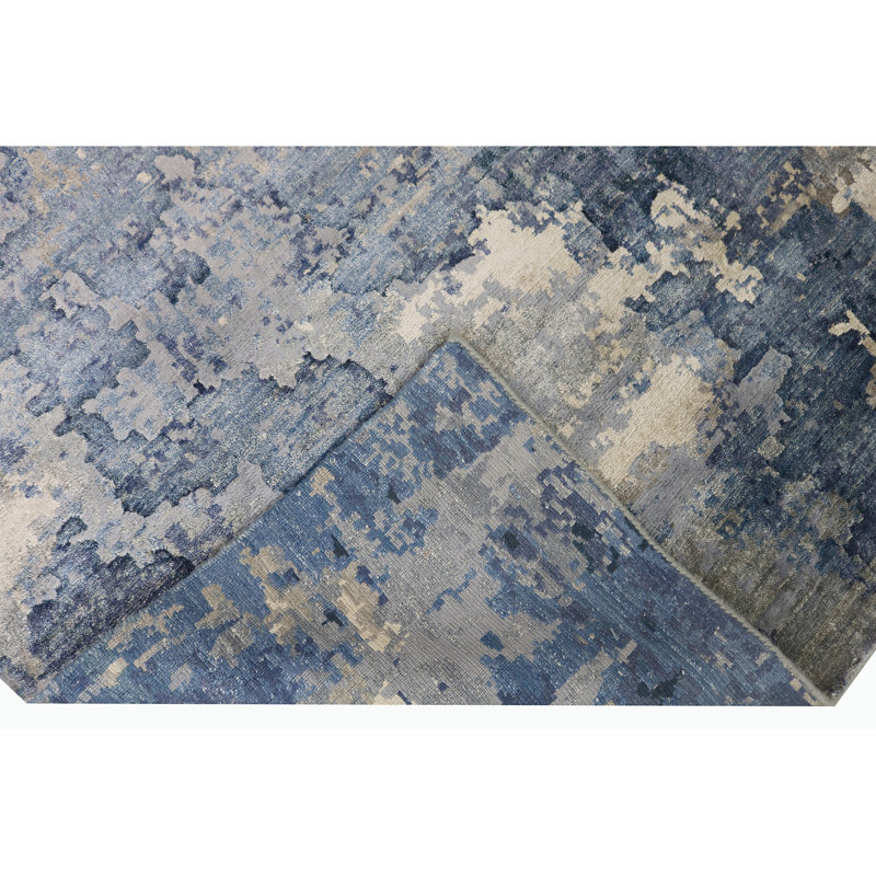 Himalayan Art Hand Knotted Abstract Area Rug, Round 8'