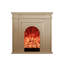 Foyer électrique en bois massif beige-125505252