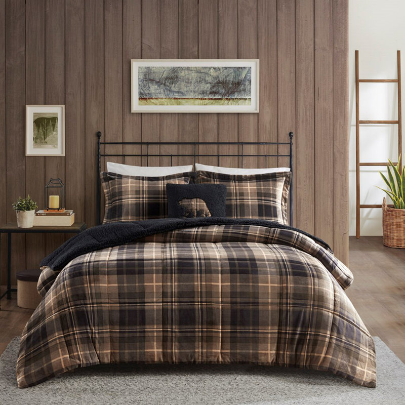 Ensemble d'édredon en duvet synthétique Sherpa réversible