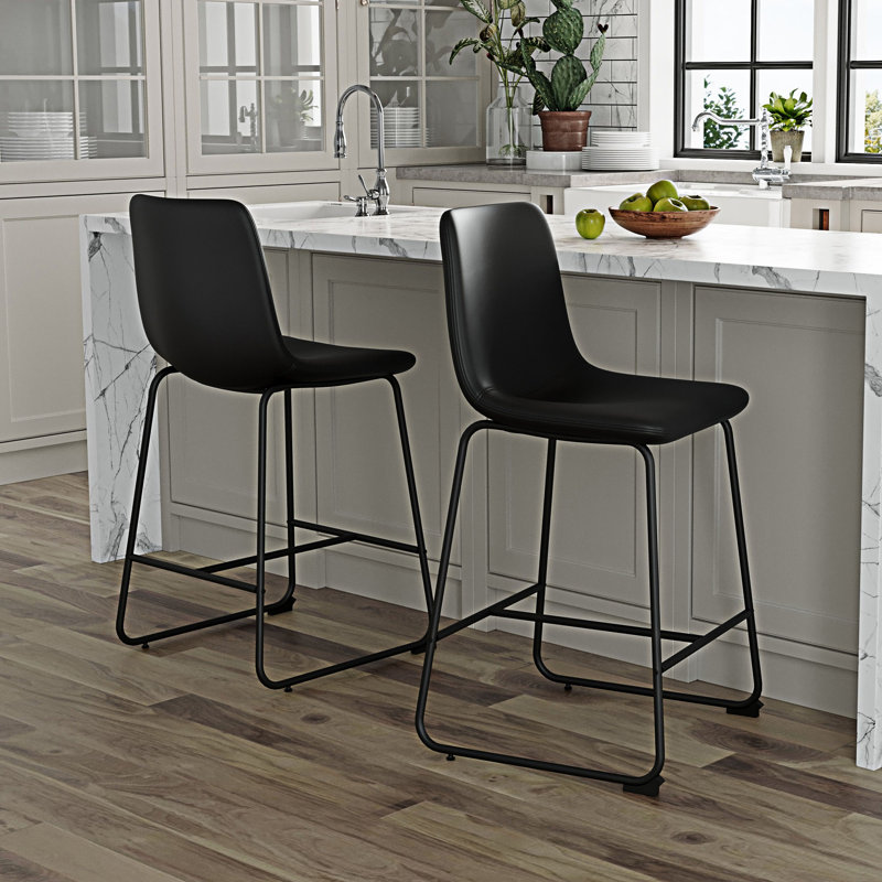 Ensemble de 2 chaises d'appoint rembourrées, Noir