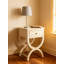 Table d'appoint vintage rétro avec tiroir, finition vieillie, bois de peuplier massif pour le salon, la chambre à coucher ou le bureau
