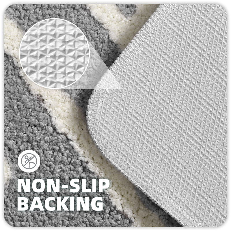 Tapis pour salle de bain Dorwin, Gris clair, L 20 po