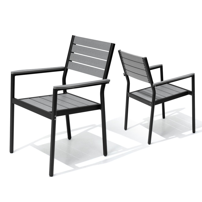 Fauteuil de salle à manger Deen, Gris foncé, 2