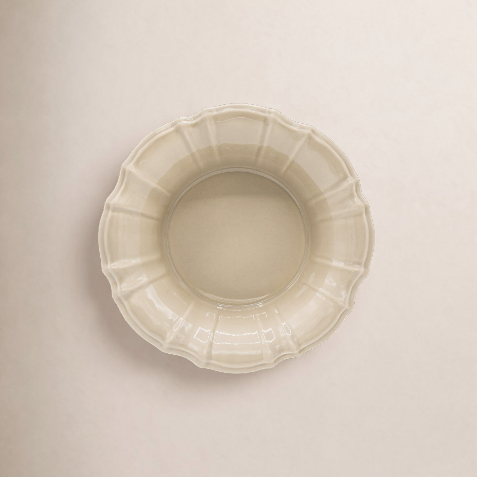 Chloe Ceramic Salad Bowl, Taupe, 11.81"