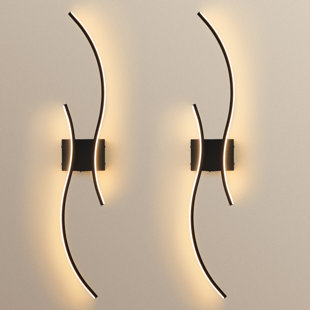 Battery Operated LED Wall Sconces with Remote Control, Stepless Colors 3000K-6000K/  Dimmable/ Memory/ Timer/ Night-Light, 39 In, 2-Pack