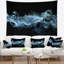 Corwin - fumée bleue abstraite - tapisserie noire-28504266